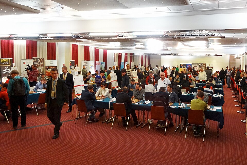 Rows of players competing at the European Chess Team Championship 2013 in Warsaw